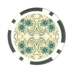 Folk Flowers Print Floral Pattern Ethnic Art Poker Chip Card Guard by Eskimos