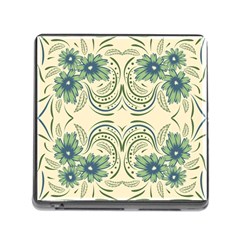 Folk Flowers Print Floral Pattern Ethnic Art Memory Card Reader (square 5 Slot) by Eskimos