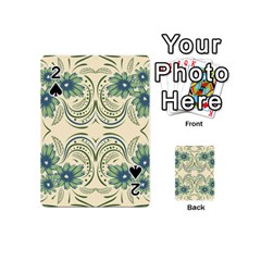 Folk Flowers Print Floral Pattern Ethnic Art Playing Cards 54 Designs (mini) by Eskimos