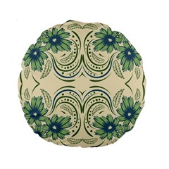 Folk Flowers Print Floral Pattern Ethnic Art Standard 15  Premium Round Cushions by Eskimos