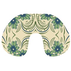 Folk Flowers Print Floral Pattern Ethnic Art Travel Neck Pillow by Eskimos