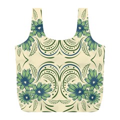 Folk Flowers Print Floral Pattern Ethnic Art Full Print Recycle Bag (l) by Eskimos