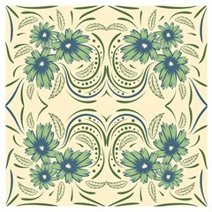 Folk Flowers Print Floral Pattern Ethnic Art Wooden Puzzle Square by Eskimos