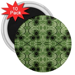 Folk Flowers Print Floral Pattern Ethnic Art 3  Magnets (10 Pack)  by Eskimos