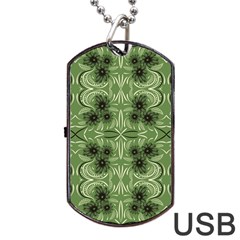 Folk Flowers Print Floral Pattern Ethnic Art Dog Tag Usb Flash (two Sides) by Eskimos