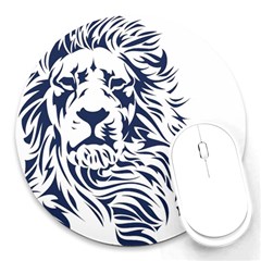 Head Art-lion Drawing Round Mousepads by Jancukart