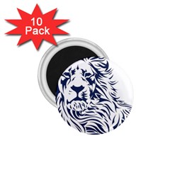 Head Art-lion Drawing 1 75  Magnets (10 Pack)  by Jancukart