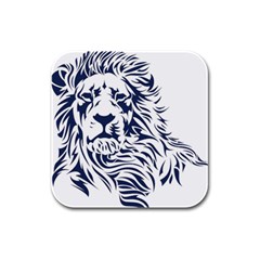 Head Art-lion Drawing Rubber Square Coaster (4 Pack)