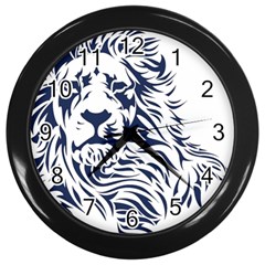 Head Art-lion Drawing Wall Clock (black) by Jancukart