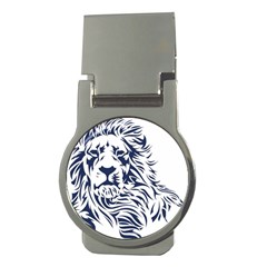 Head Art-lion Drawing Money Clips (round)  by Jancukart