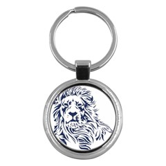 Head Art-lion Drawing Key Chain (round) by Jancukart