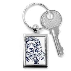 Head Art-lion Drawing Key Chain (rectangle)