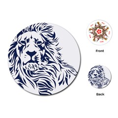 Head Art-lion Drawing Playing Cards Single Design (round)