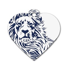 Head Art-lion Drawing Dog Tag Heart (one Side)