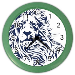 Head Art-lion Drawing Color Wall Clock by Jancukart