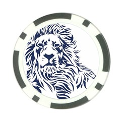 Head Art-lion Drawing Poker Chip Card Guard