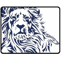 Head Art-lion Drawing Fleece Blanket (medium) 