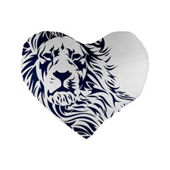 Head Art-lion Drawing Standard 16  Premium Heart Shape Cushions