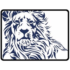 Head Art-lion Drawing Double Sided Fleece Blanket (large) 