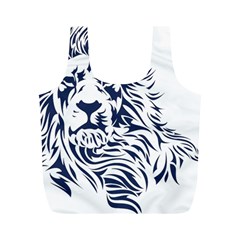 Head Art-lion Drawing Full Print Recycle Bag (m)