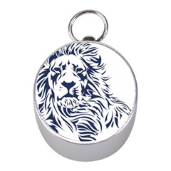 Head Art-lion Drawing Mini Silver Compasses