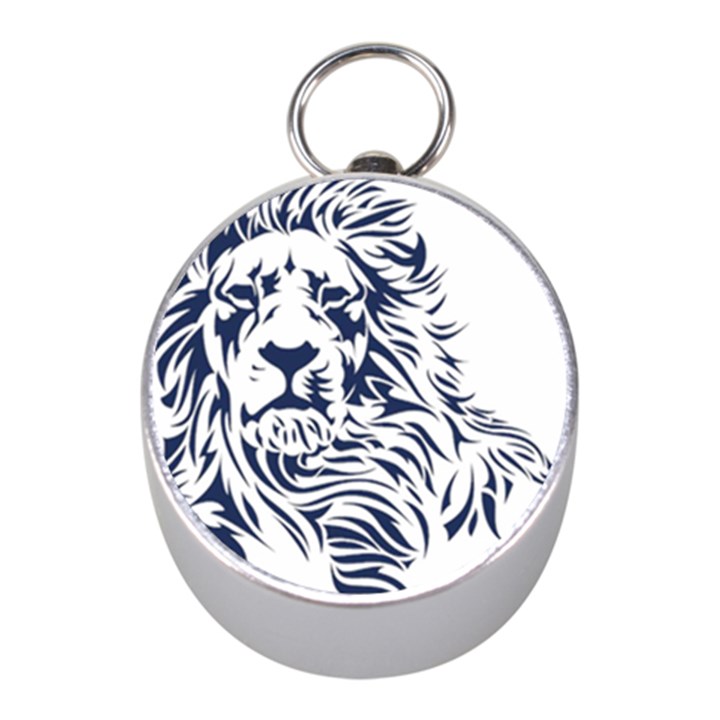 Head Art-lion Drawing Mini Silver Compasses