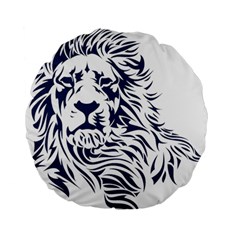 Head Art-lion Drawing Standard 15  Premium Flano Round Cushions