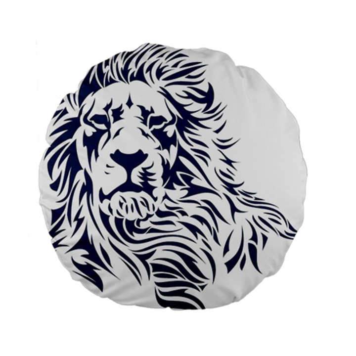 Head Art-lion Drawing Standard 15  Premium Flano Round Cushions