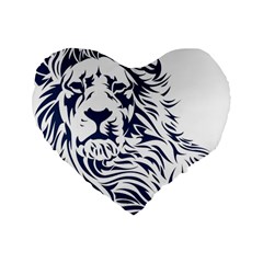 Head Art-lion Drawing Standard 16  Premium Flano Heart Shape Cushions