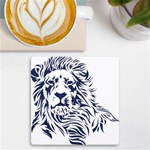 Head Art-lion Drawing UV Print Square Tile Coaster  Front