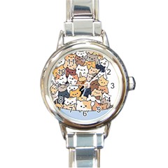 Cat-kitten Round Italian Charm Watch