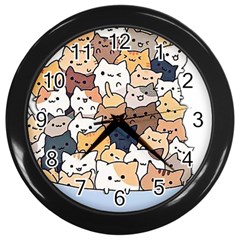 Cat-kitten Wall Clock (black) by Jancukart