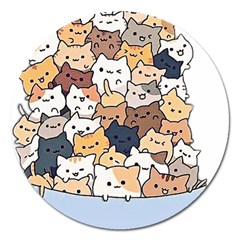 Cat-kitten Magnet 5  (round)