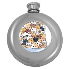 Cat-kitten Round Hip Flask (5 Oz)