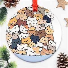 Cat-kitten Round Ornament (two Sides)