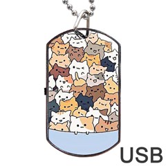 Cat-kitten Dog Tag Usb Flash (one Side)