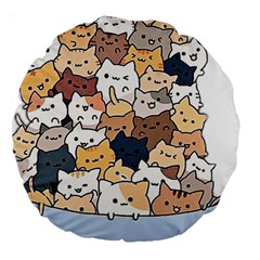 Cat-kitten Large 18  Premium Round Cushions