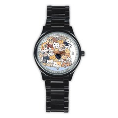 Cat-kitten Stainless Steel Round Watch