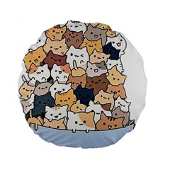 Cat-kitten Standard 15  Premium Flano Round Cushions