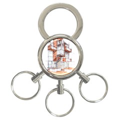 Rag-flats-onion-flats-llc-architecture-drawing Graffiti-architecture 3-ring Key Chain