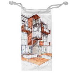 Rag-flats-onion-flats-llc-architecture-drawing Graffiti-architecture Jewelry Bag by Jancukart