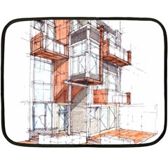 Rag-flats-onion-flats-llc-architecture-drawing Graffiti-architecture Double Sided Fleece Blanket (mini) 