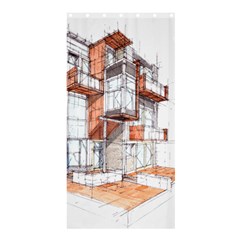 Rag-flats-onion-flats-llc-architecture-drawing Graffiti-architecture Shower Curtain 36  X 72  (stall)  by Jancukart