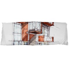 Rag-flats-onion-flats-llc-architecture-drawing Graffiti-architecture Body Pillow Case (dakimakura) by Jancukart