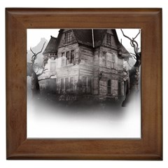 Haunted-night Building Framed Tile