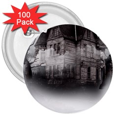 Haunted-night Building 3  Buttons (100 Pack) 