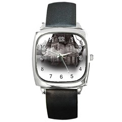 Haunted-night Building Square Metal Watch by Jancukart