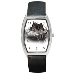 Haunted-night Building Barrel Style Metal Watch by Jancukart