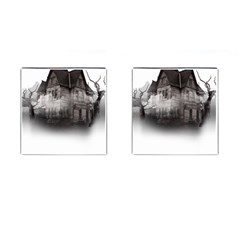 Haunted-night Building Cufflinks (square)