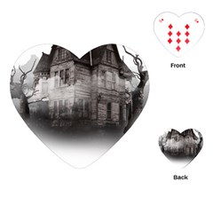 Haunted-night Building Playing Cards Single Design (heart)